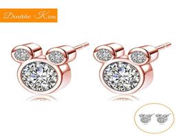 Cartoon Mouse Zircon Stud Earrings Titanium Stainless Steel Earrings Inlaid Zircon Fashion Trendy Women Jewelry6456073