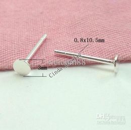 20pcslot 925 Sterling Silver Earring Nail Findings Connectors For DIY Craft Fashion Jewellery Gift 3mm W2955420372