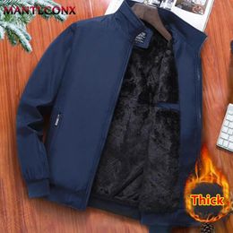 Men's Jackets MANTLCONX Autumn Winter Warm Men's Jacket Windbreak Parka Coat Thick Fleece Jacket Men Windproof Men's Winter Coat Plus Size 3XL 231212