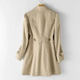 Women's Trench Coats Autumn Coat Jacket Lapel Mid-Long Non Strech Outdoor Single-breasted Temperament Commuting Woman