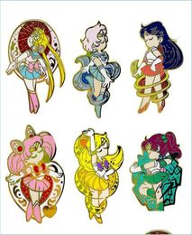 Cartoon Accessories Sailor Moon Brooch Pins Enamel Metal Badges Lapel Pin Brooches Jackets Jeans Fashion Jewellery Drop Delivery Bab6717864