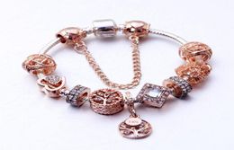 high quality alloy women bracelet bangle life tree diy beads bracelet ladies festival gift rose gold jewelry accessories49526287599170