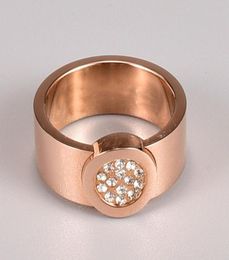 Wedding Rings Whole Rose Gold Colour Jewellery Minimalist Chunky Ring For Women Classsic Round Shape Geometric Micro Zircon6338232