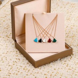 S925 silver pendant necklace with white shell and red agate malachite turquoise for women wedding Jewellery gift have box stamp PS733881519