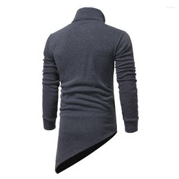 Men's Hoodies Hip Hop Cotton Men's Hooded Turtleneck Fleece Zipper Unregular Long Hoodie Sweatshirt Casual Men Sleeve Mens