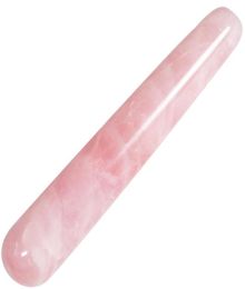 Whole Natural Pink Rose Quartz Crystal Stone Massage Wand for Acupuncture Therapy Pointed Stick Tretament Gua Sha shippin3958080