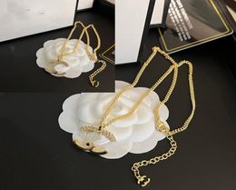 Luxury Designer Pendant Necklace Necklaces 18k Gold Plated Diamond Letter Necklaces Womens Design Love Jewellery Necklace Gift Acces4531392