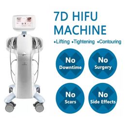 Multifunctional 7D Hifu Machine 2 Handles Facial Lifting Anti-Wrinkle Fat Burn Skin Tightening Beauty Machine