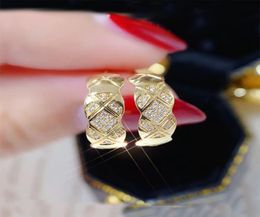 Rose Gold earrings Cutting Grain GoldSilver Stud Colour Stainless Steel earring9585245