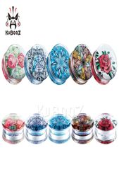 KUBOOZ Transparent Acrylic Suit Vintage Flower Ear Tunnel Plugs Gauges Body Jewellery Piercings Earring Piercing Expander Whole 9893344