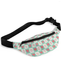 Waist Bags Checkered Love Simple Packs Shoulder Bag Unisex Messenger Casual Fashion Fanny Pack For Women