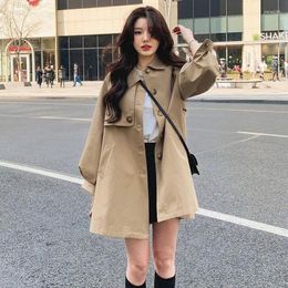 Women's Trench Coats Dust Coat Spring Outerwear Autumn Jacket 2023 Loose Thin Versatile Mid-length Early Outer Women Clothing Windbreaker