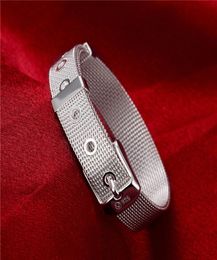 Brand new Mesh strap 925 silver plate bracelets size 21cm14mm DMSB006Unisex sterling silver plated bracelet jewelry Bangle4571202