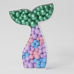 Christmas Decorations Mermaid Tail Mosaic Frame Shell Seahorse DIY Balloon Filling Box for Under the Sea Birthday Party Wedding Baby Shower Decoration 231213