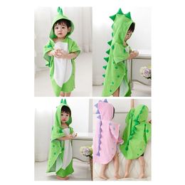 Towels Robes Cartoon Baby Bath Towel Dinosaur Microfiber Cotton Hooded Beach Towel born Cape Towels Soft Poncho Kids Washcloth Baby Stuff 231212