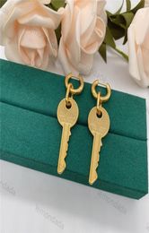 Key Pendants Charm Earrings Novelty Designer Women Stud Party Fashion Ornaments Gold Earring Ladies Birthday Gifts8711822