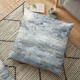 Pillow Abstract Seascape In Grey And Blue Floor Marble Cover