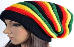 Jamaica Reggae Gorro Rasta Style Cappello Hip Pop Men039s Winter Hats Female Red Yellow Green Black Fall Fashion Women039s K9908166