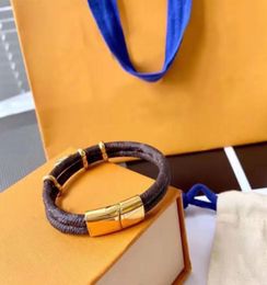 Designer Leather Bracelet For Mens Women Brand Luxury Jewelry Gold Bracelets Pendant Lock Female Highend Elegant Fashion New 22033684302