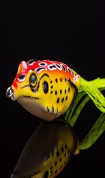 New Soft Lures Fishing Lure Bait Tackle 55cm13g Colorful Frog Rubber Frogs3673387