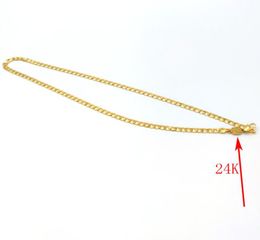 Women039s Necklace Curb Chain Solid 24 k Stamp Link Fine Gold AUTHENTIC FINISH Birthday Valentine Gift Valuable 20 inch 4 M2070432