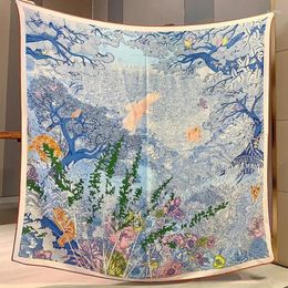 Scarves Large Square Cashmere Blanket Scarf Shawl 2023 Blue Prints Womens Winter Warm Pashmina Wraps 135 135cm