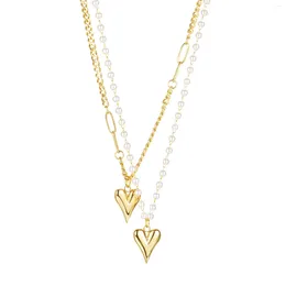 Pendant Necklaces Hanging Ornament Accessories Love-Heart Shape Jewelries With Gold Steel Color For Evening Gowns Suspenders T-shirt Dress