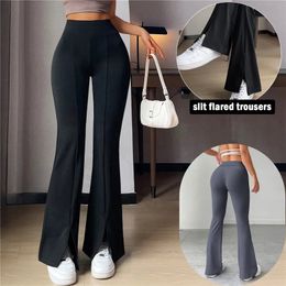 Women's Pants s Summer Flared High Waist Casual Slimming Wide Leg Soft Breathable Long Trousers 2023 Female Clothing 231213