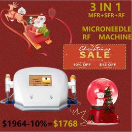 Microneedle Rf Machine Wrinkle Reduction Fractional Radio Frequency Face Lifting Micro Needle Facial Tightening Fractional Treatment For Skin 2 Handles