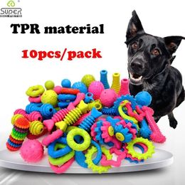 Dog Toys Chews 10PCS Randomly Puppy Pet Toys For Small Dogs Rubber Resistance To Bite Dog Toy Teeth Cleaning Chew Training Toys Pet Supplies 231212