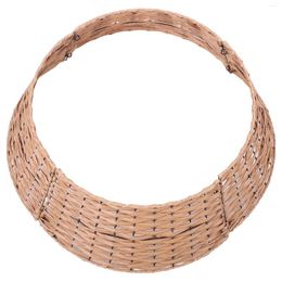 Party Decoration Christmas Tree Collar Artificial Rattan Stand Xmas Skirt Wicker Base Basket Cover Ring Holiday Decor