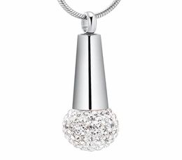 LKJ11732 Crystals Microphone Hanger Pendant for Music Lovers Ash Memorial Urn Keepsake Stainless Steel Cremation Jewelry3480984