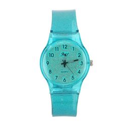 JHlF Brand Korean Fashion Simple Promotion Quartz Ladies Watches Casual Personality Student Womens Light Blue Girls Watch Wholesal208B