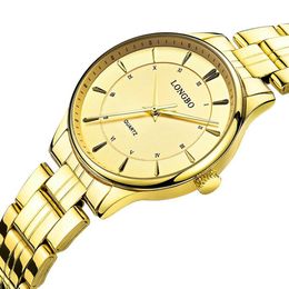 2020 LONGBO Quartz Watch lovers Watches Women Men Couple Analogue Watches Leather Wristwatches Fashion Casual Watches Gold 1 pcs 8022619