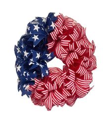 Decorative Flowers Wreaths Patriotic Independence Day Wreath DIY America Garland For Front Door Fourth Of Julys And Veterans Dec4585086