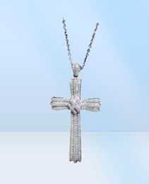 Choucong Handmade Luxury Jewellery Real 925 Sterling Silver Pave White Sapphire CZ Diamond Gemstones Pendant Clavicle Chain Necklace6475644