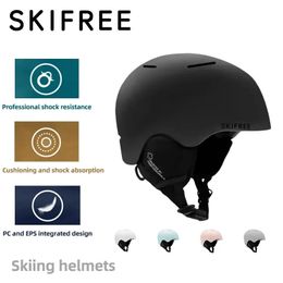 Ski Helmets SKIFREE Unisex Helmet Certificate Half covered Anti impact Skiing for Adult and Kids Snow Safety Snowboard 231213