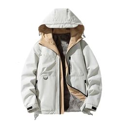 Mens Jackets Fashion Casual Hooded Jacket Winter Thicken Warm Cotton Overcoat Plus Size 8XL Waterproof Coat Clothing Allmatch 231212