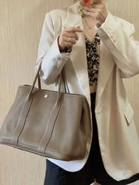 Wholesale Top Original Hremmss Party Garden tote bags online shop Litchi patterned top layer cowhide large bag high end leather garden capacity Have Real Logo