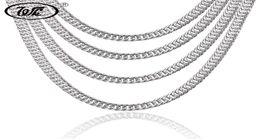 WK Genuine 925 Sterling Silver Cuban Curb Men Chain Necklace Hip Hop Rapper Mens Chains 4MM 5MM 6MM 7MM 18 20 22 Inch W9 NM0032194210