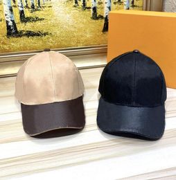 Leather Split Joint Fitted Caps Men Women Baseball Cap Luxurys Designers Caps Hats Mens Summer Khaki Old Flower Printed Casquette4169260