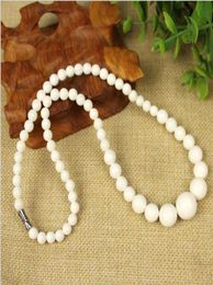 Whole natural White Coral stone Round Gemstone Beads Necklace 18 quot8997871