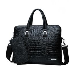 Men's bag fashion new business crocodile handbag one shoulder briefcase computer gift bag men's bag