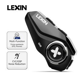Motorcycle Intercom LEXIN Motorcycle Intercom Bluetooth Helmet Headsets Big Button Design Up To Pair 6 Riders Exchangeable Pattern Shell DSPL231153