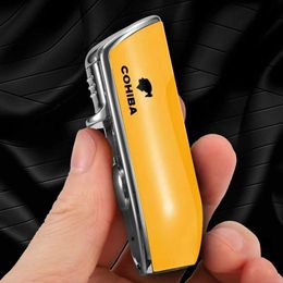 Hot Selling COHIBA Cigar Lighter Windproof Metal Turbo No Gas Outdoor Barbecue Kitchen Large Firepower Men's Gifts