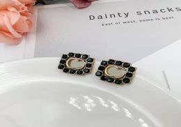 Brand Designer Fashion Square Sapphire Letter Earrings Ladies Ladies Party Wedding Couple Gifts Engagement Luxury Jewelry9157980