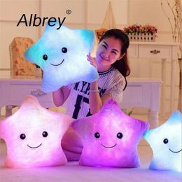 Plush Light - Up toys Luminous Stuffed Plush Glowing Stars Pillow Led Light Cushion Birthday Toys For Kids Children Christmas Gift 231212