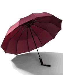 Triple Folding Automatic Umbrellas UV Protection Rubber automatic Windbreaker Umbrellas 12 Bones9438641