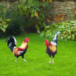 Garden Decorations Rooster Statues Acrylic Chicken Statue For Farm Patio Lawn Back Yard Home Waterproof