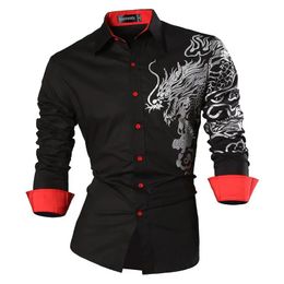 Men's Dress Shirts Sportrendy Shirt Casual Long Sleeve Fashion Dragon Stylish JZS041 231212